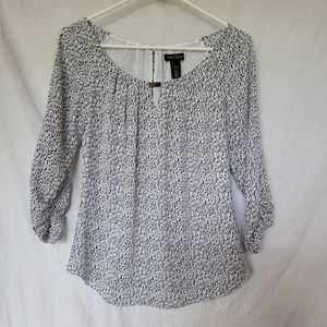 WHBM, white & black, 3/4 sleeve, XXS